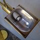 Reading floor lamp in golden brass vintage design 1970