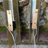Pair of perforated metal wall lights 1960, 1970