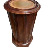 Round wooden bedside table, 1 door