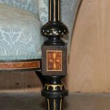 Sofa en noyer marin et ébène avec plaque Grand Tour