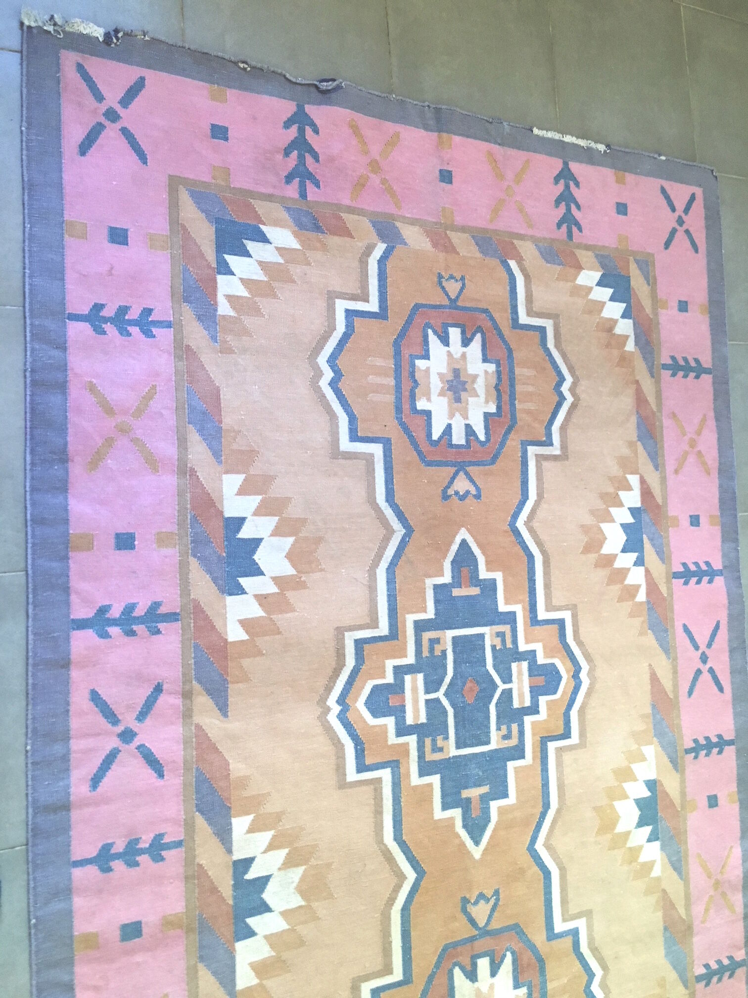 Kilim carpet pastel colors 125x187cm