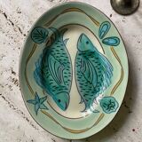 Vintage ceramic fish dish signed