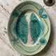 Plat poissons vintage céramique signé