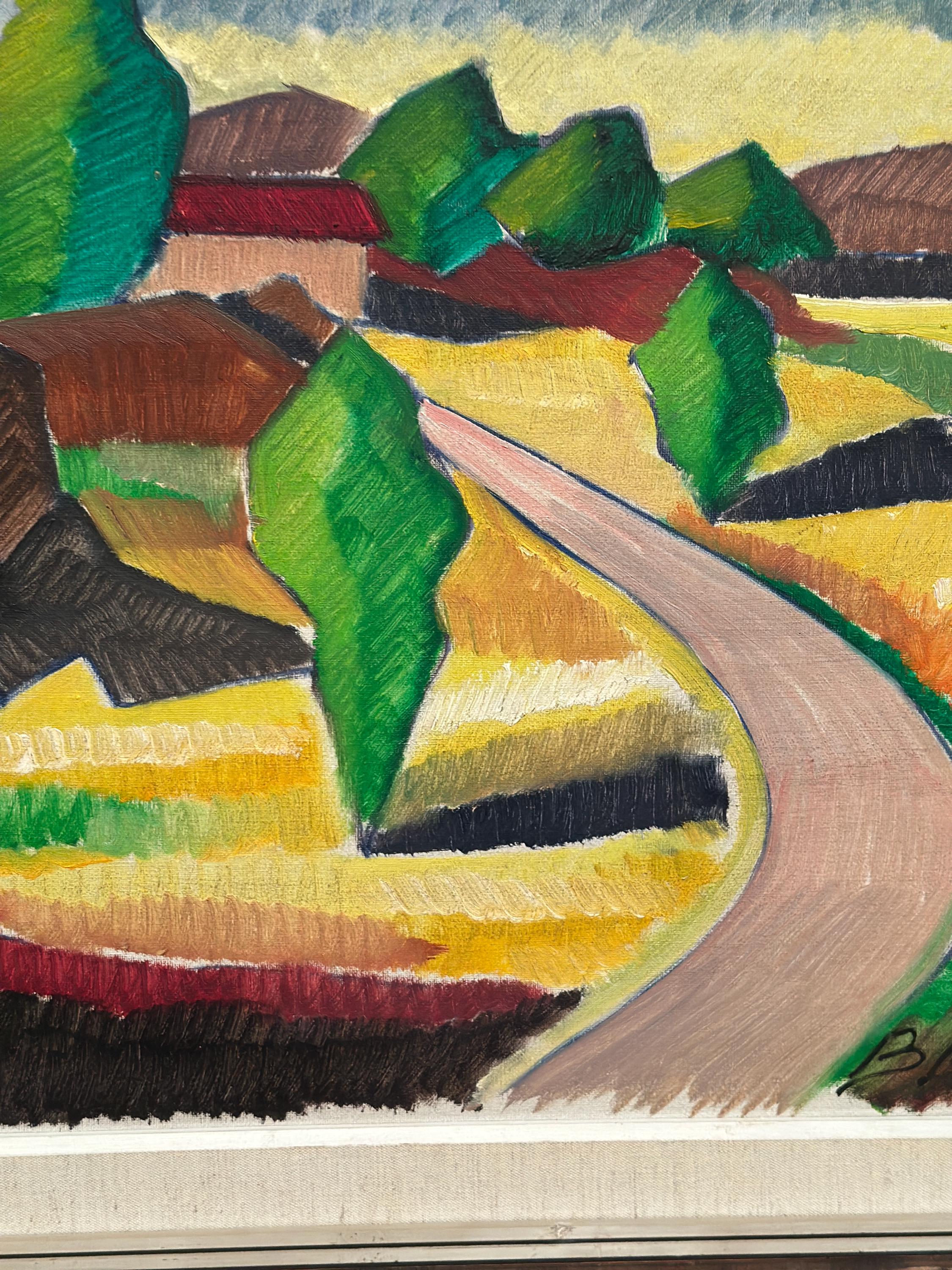 Swedish Mid Century  Oil on Canvas – “Landscape” by Bror Göransson