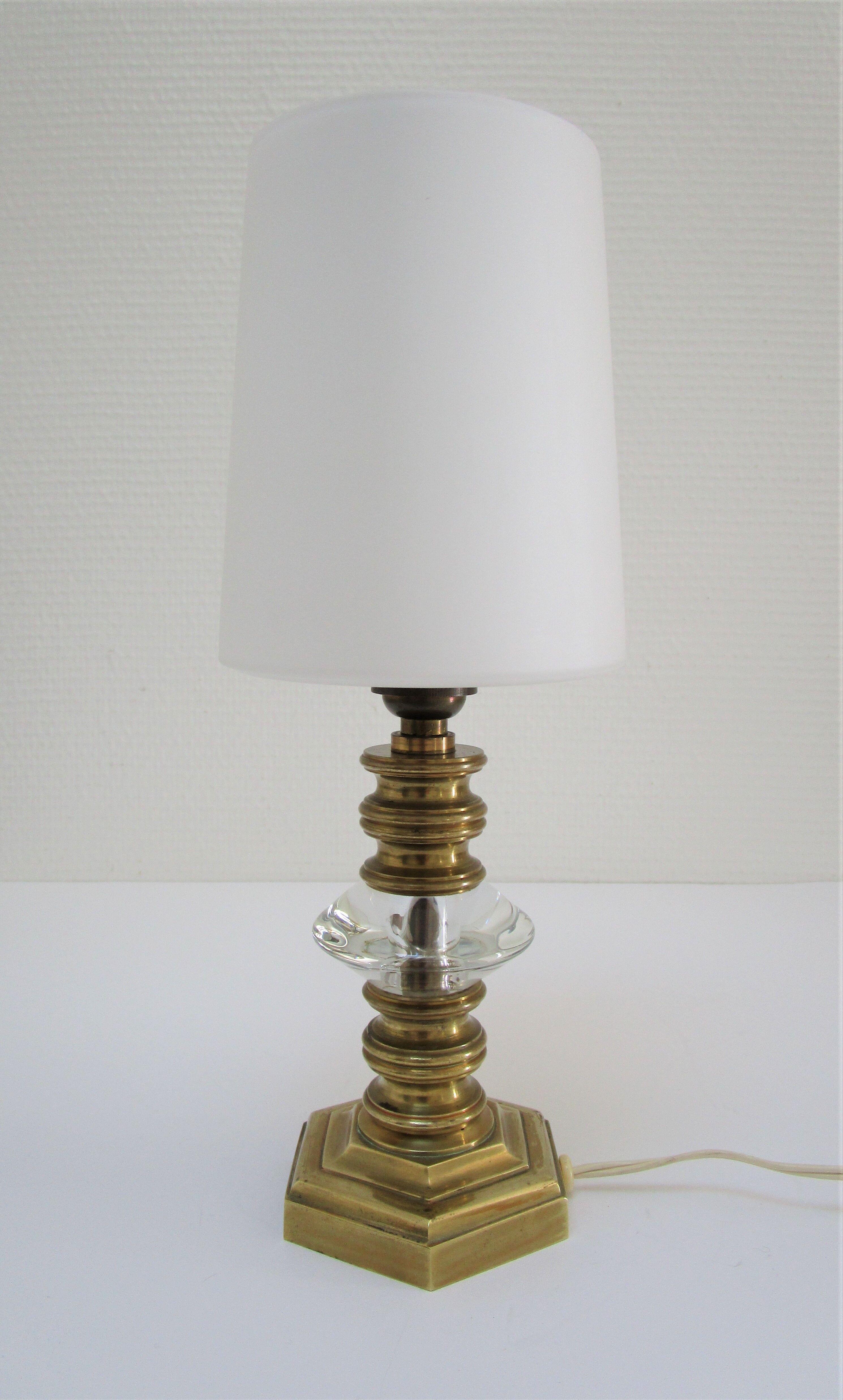 lamp gilded bronze crystal and opaline style neo classic vintage