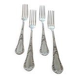 4 fourchettes à entremets Christofle en métal argenté modèle Chrysanthèmes