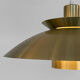 Brushed aluminum pendant light with golden finish, Denmark 1970s