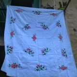 Nappe brodée vintage 132 x 160 cm