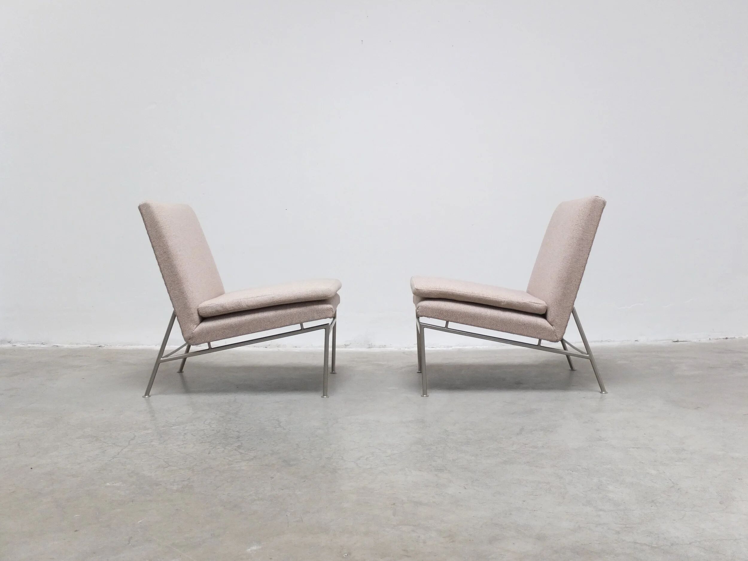 Rare 'Square Line' easy chairs by Kho Liang Ie for Artifort, 1958