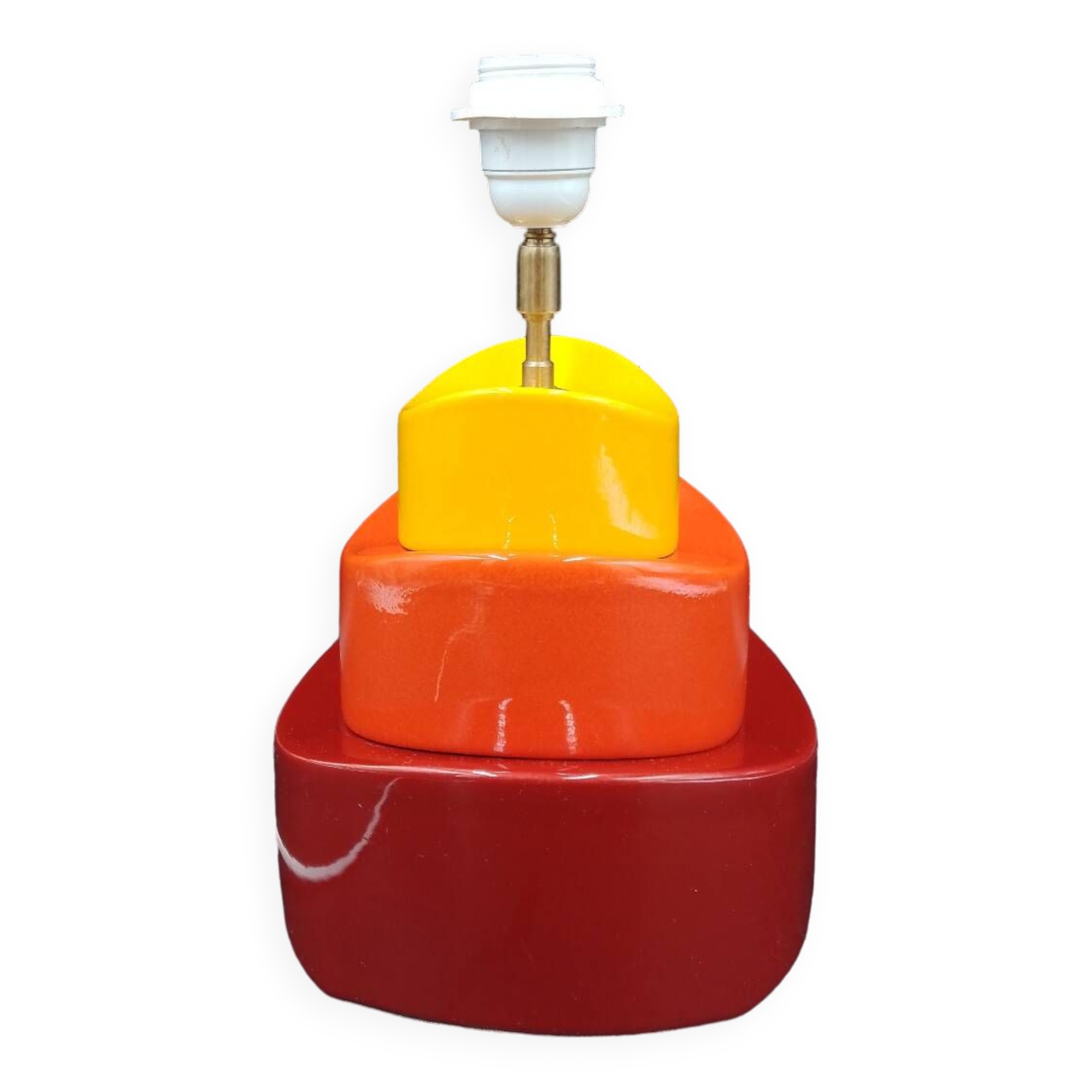 Kotska lamp model Gibus tricolor 1980 Memphis style Sun tangerine pepper