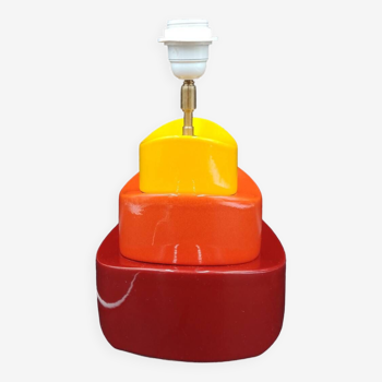 Kotska lamp model Gibus tricolor 1980 Memphis style Sun tangerine pepper