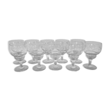 10 stemmed glasses "Cholet" art deco crystal year 1940