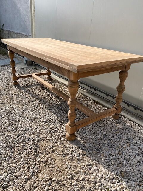 Extendable stripped farmhouse table 300 cm