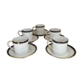 Service à café CH. Field Haviland Limoges - 5 tasses et soucoupes