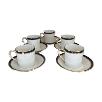 Service à café CH. Field Haviland Limoges - 5 tasses et soucoupes