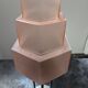 Vintage Skyscraper ceiling light, pink glass table lamp, Bauhaus Art.