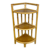 1960s rattan corner shelf