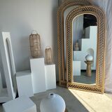 Rattan foot mirror with braces H:2m