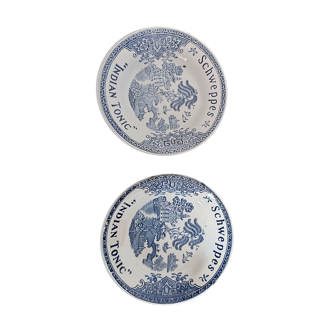 Cups Vintage Schweppes Blue & white porcelain of Lunéville in good condition period 1970