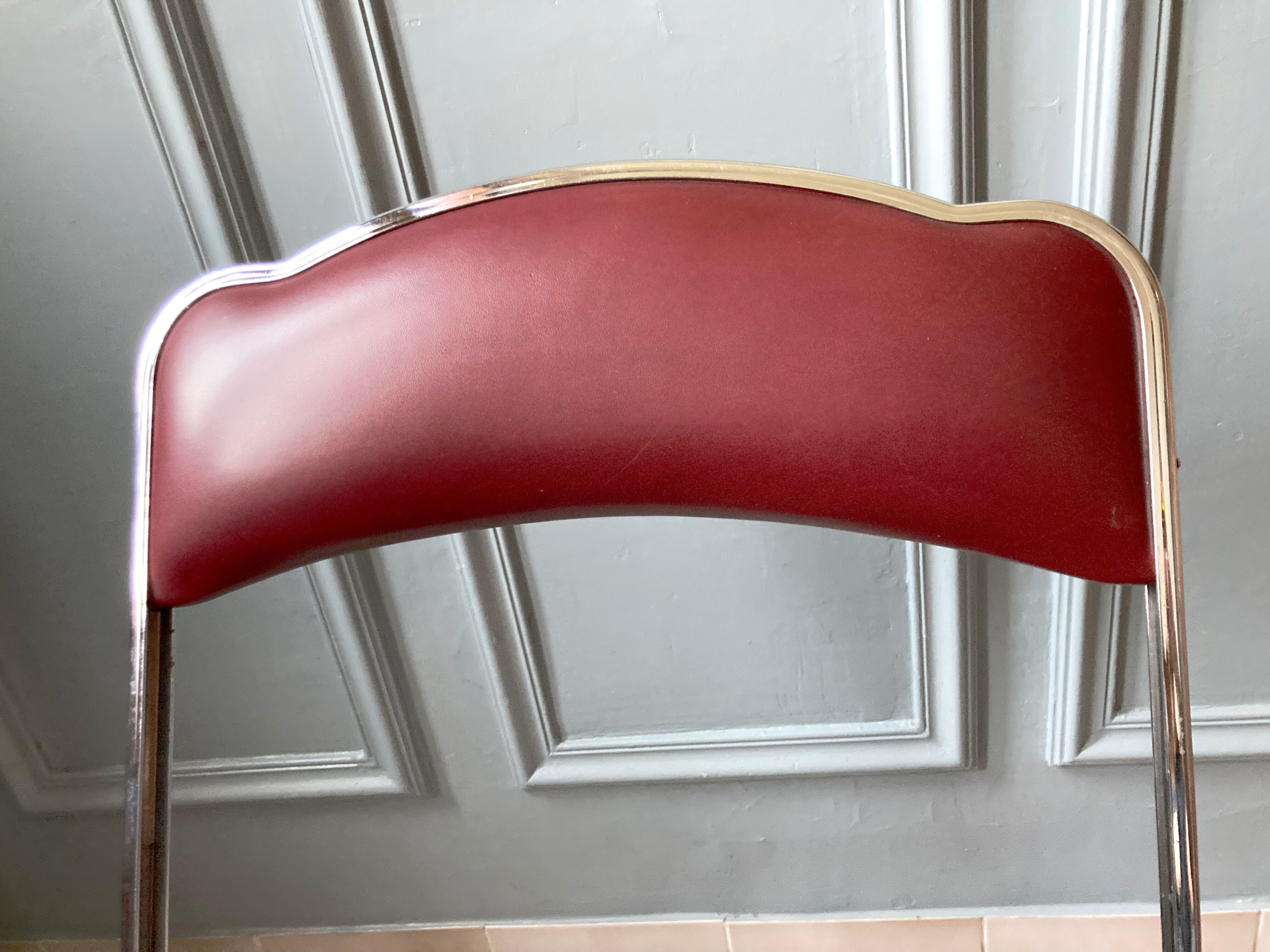 4 vintage folding chairs in chrome