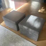 Paire de poufs carrés Flamant