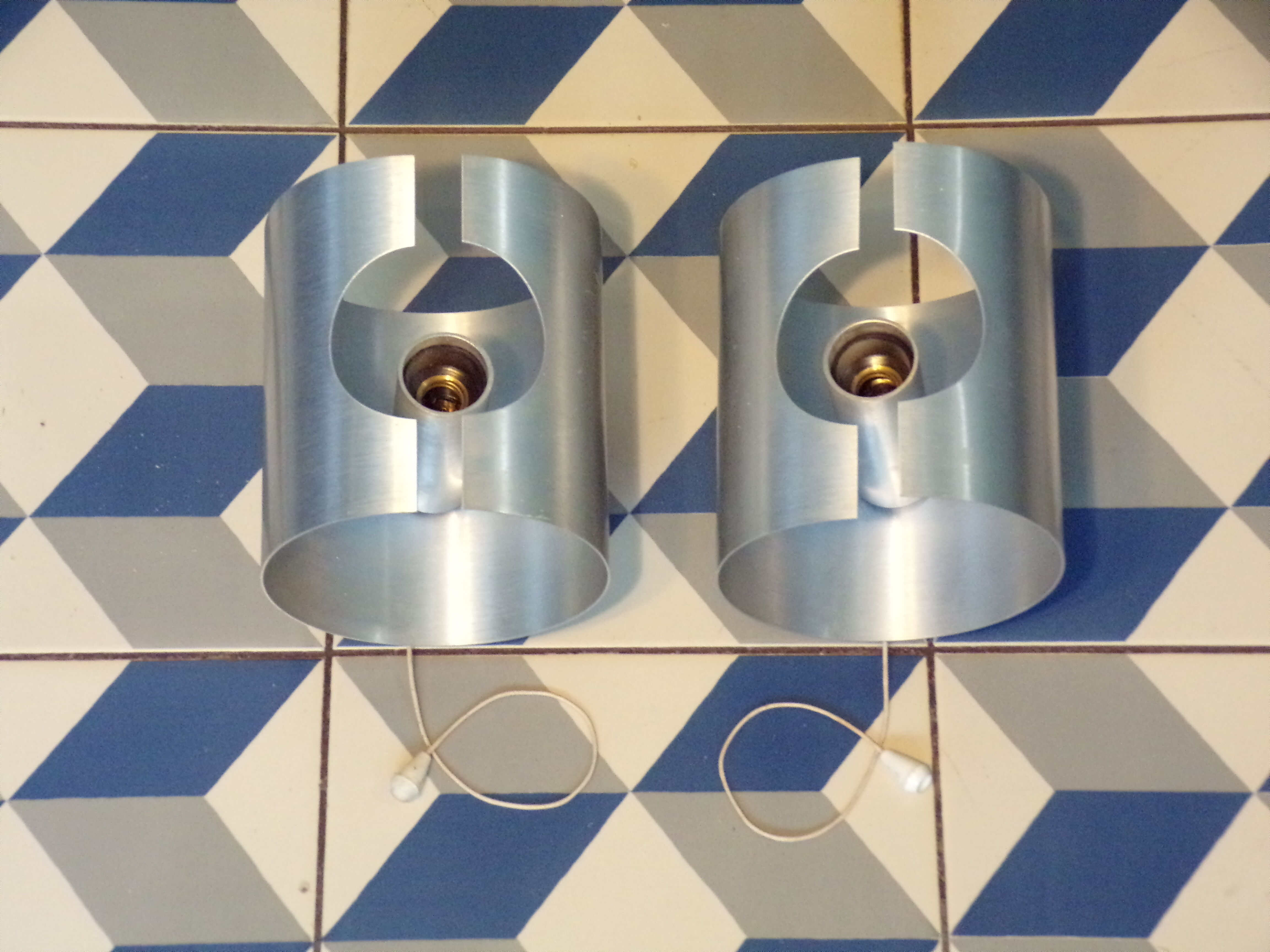 Paire d'appliques spage age feuille inox