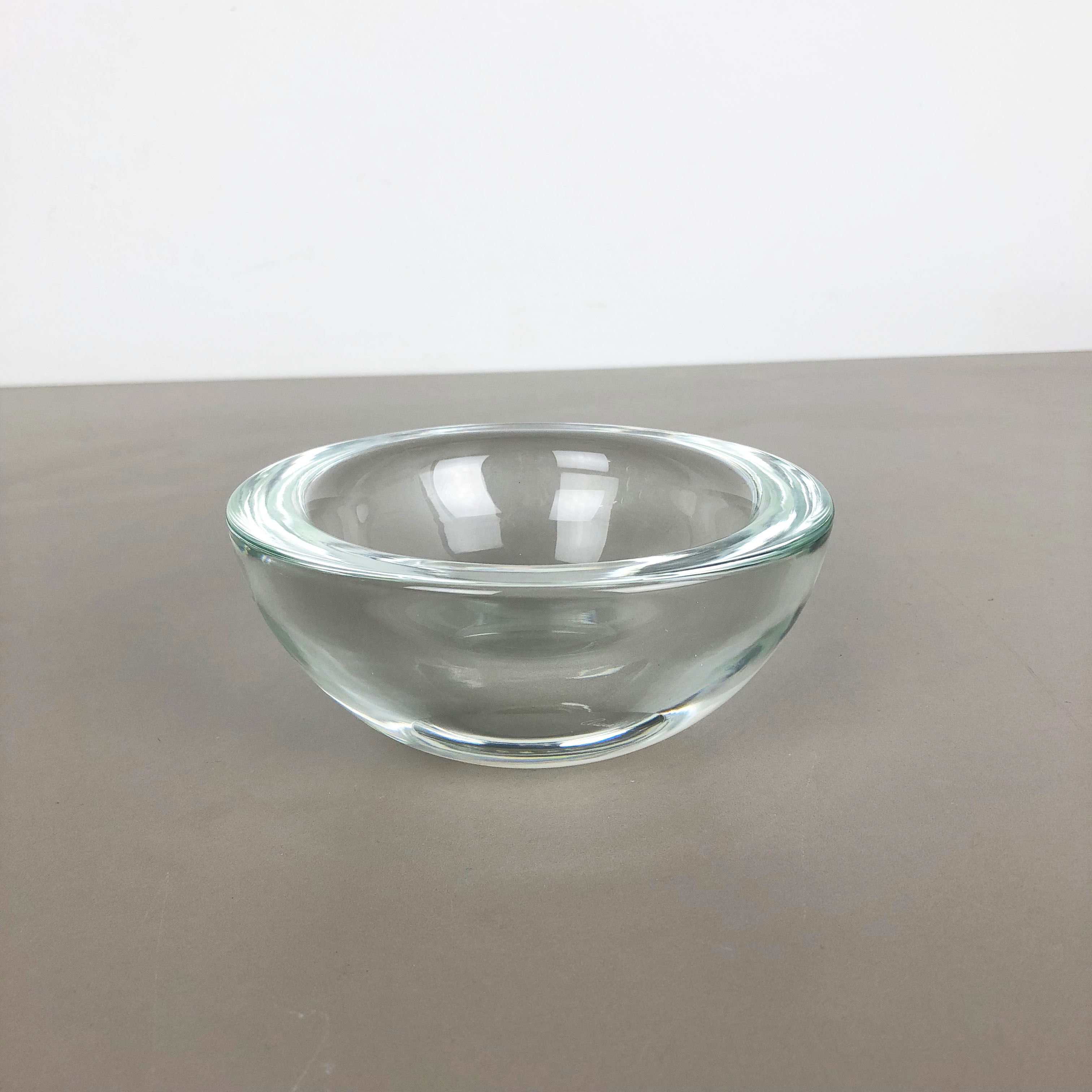 Murano heavy clear glass shell bowl, by Gino Cenedese Italy, 1960