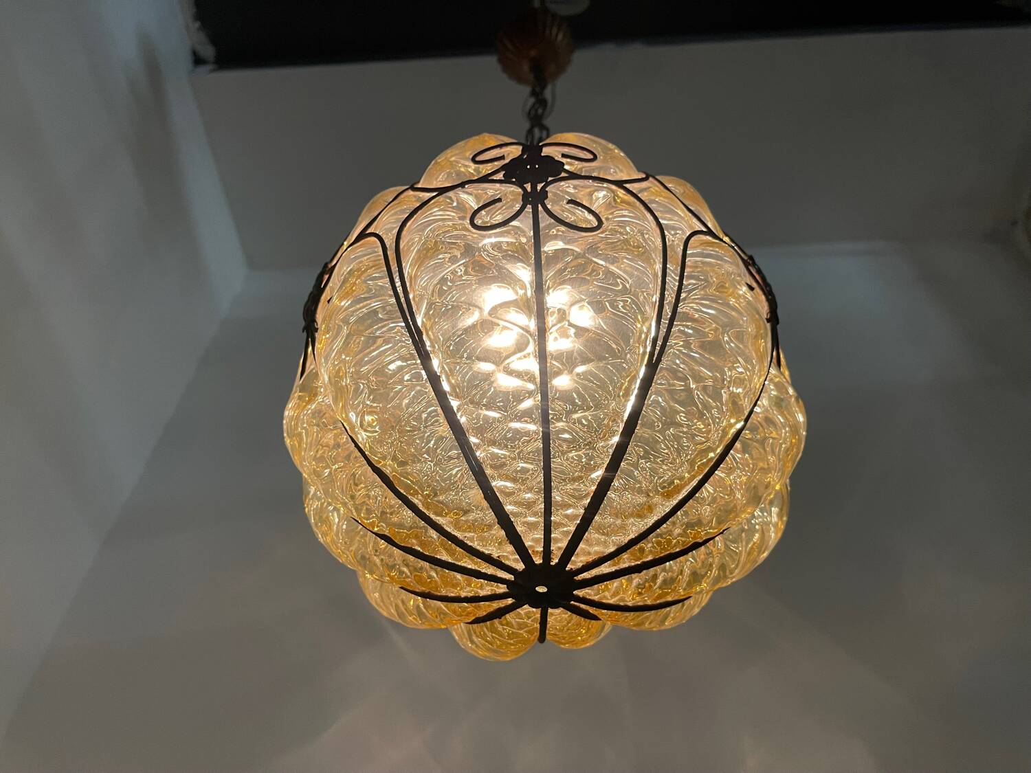 Wrought Murano Glass Light Pendant 1950’s