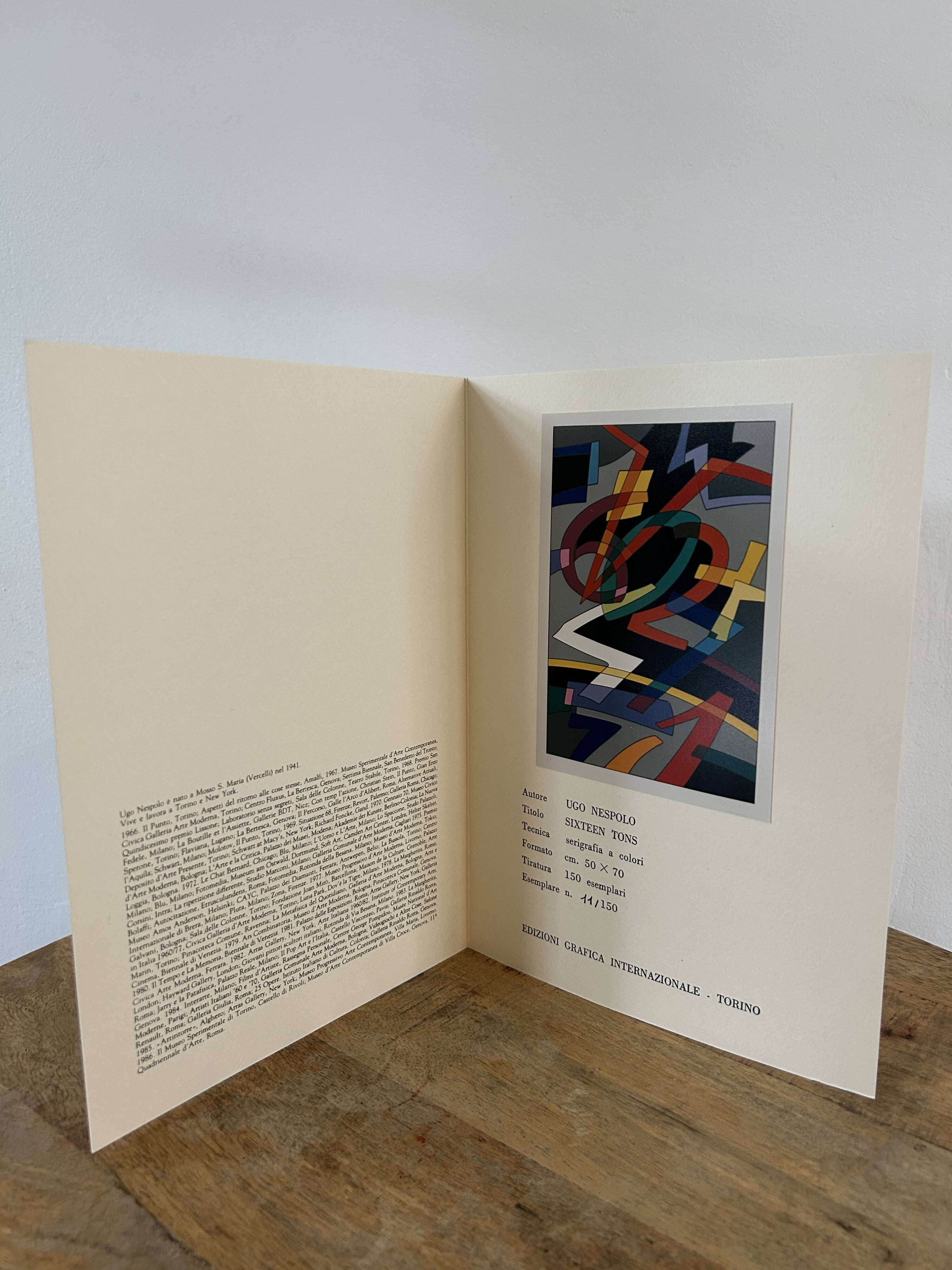 Screen print by Ugo Nespolo (1941 - ) - SIXTEEN TONS