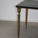 French coffee table with italian green leaf marble leaf