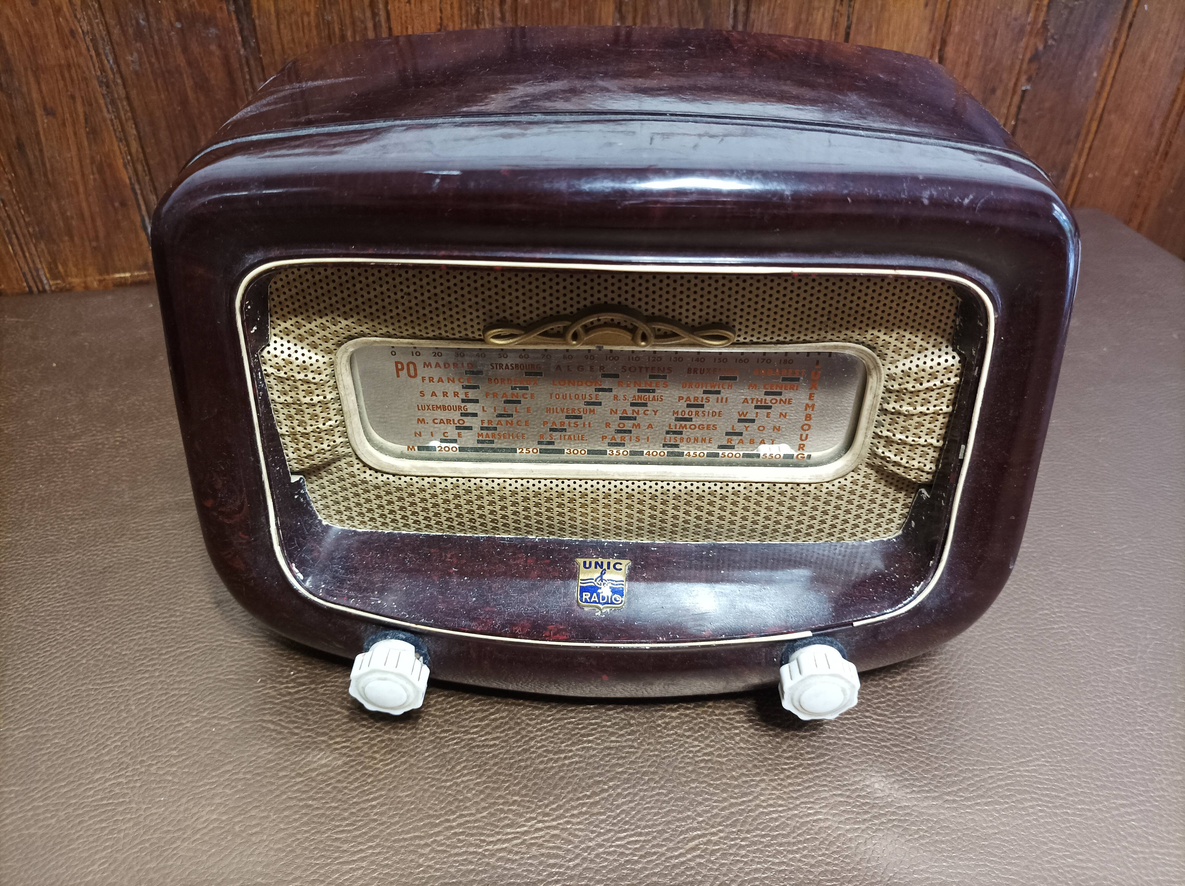 Radio lamp set tsf "unic radio" bakelite 50s