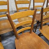 Lot of 9 1960s Campagarde bistro chairs
