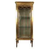 Louis XVI style showcase in wood and gilded stucco, circa 1900