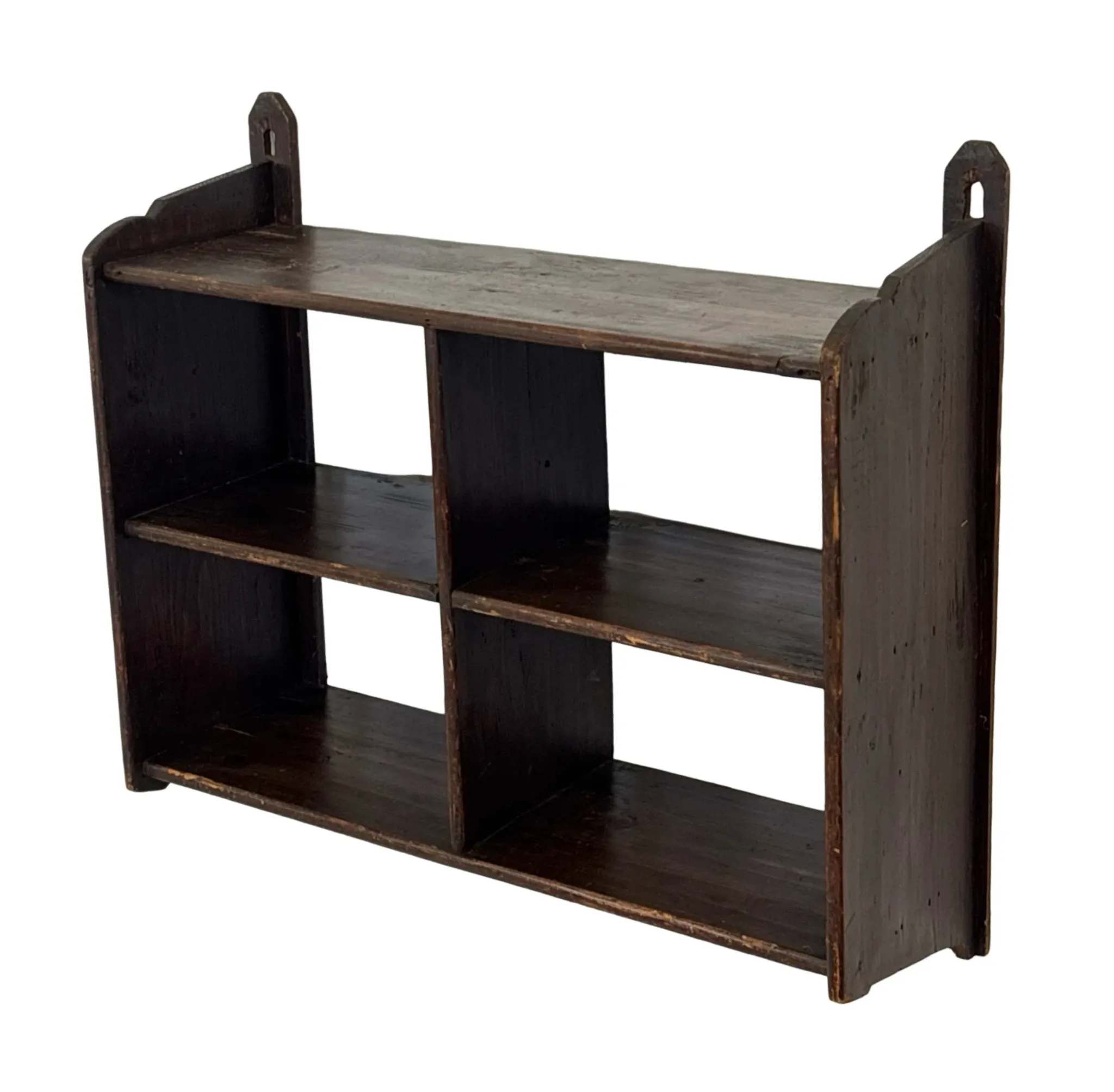 Vintage wooden wall shelve rack in oak brutalist minimalist design