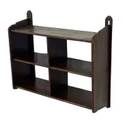 Vintage wooden wall shelve rack in oak brutalist minimalist design