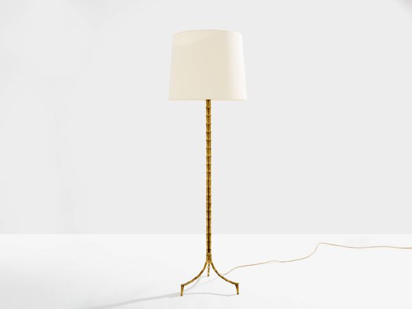 Lampadaire Maison Jansen feuillage bronze doré vers 1950