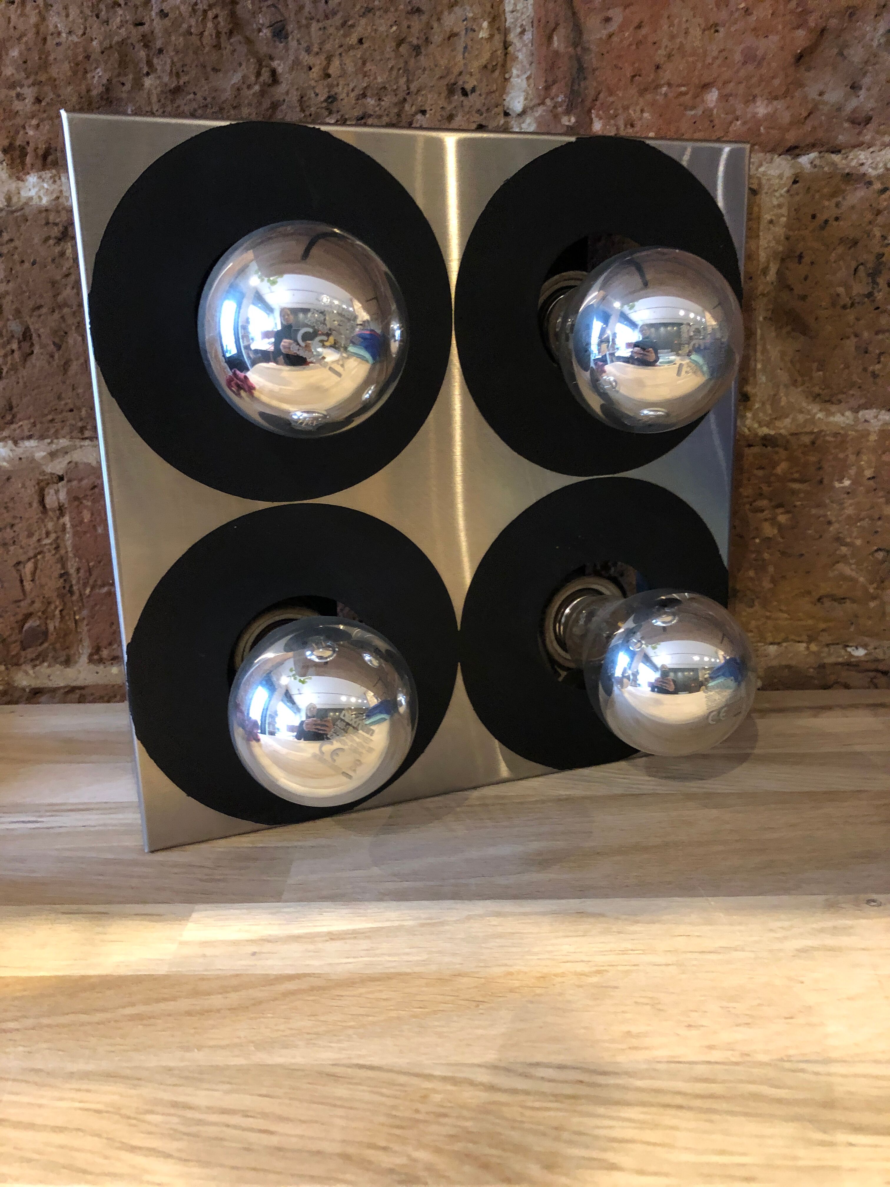 Wall lamp 4 metal bulbs from the 70s