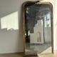 Large gilded mirror 19th century rounded corners mercury glass Louis XVI style
