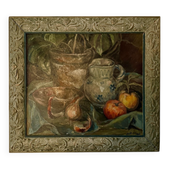 Kurt Schaefer, Still Life, 1942, Oil on Canvas, Framed