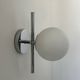 Pair of vintage chrome and opaline wall lights, France 1970.