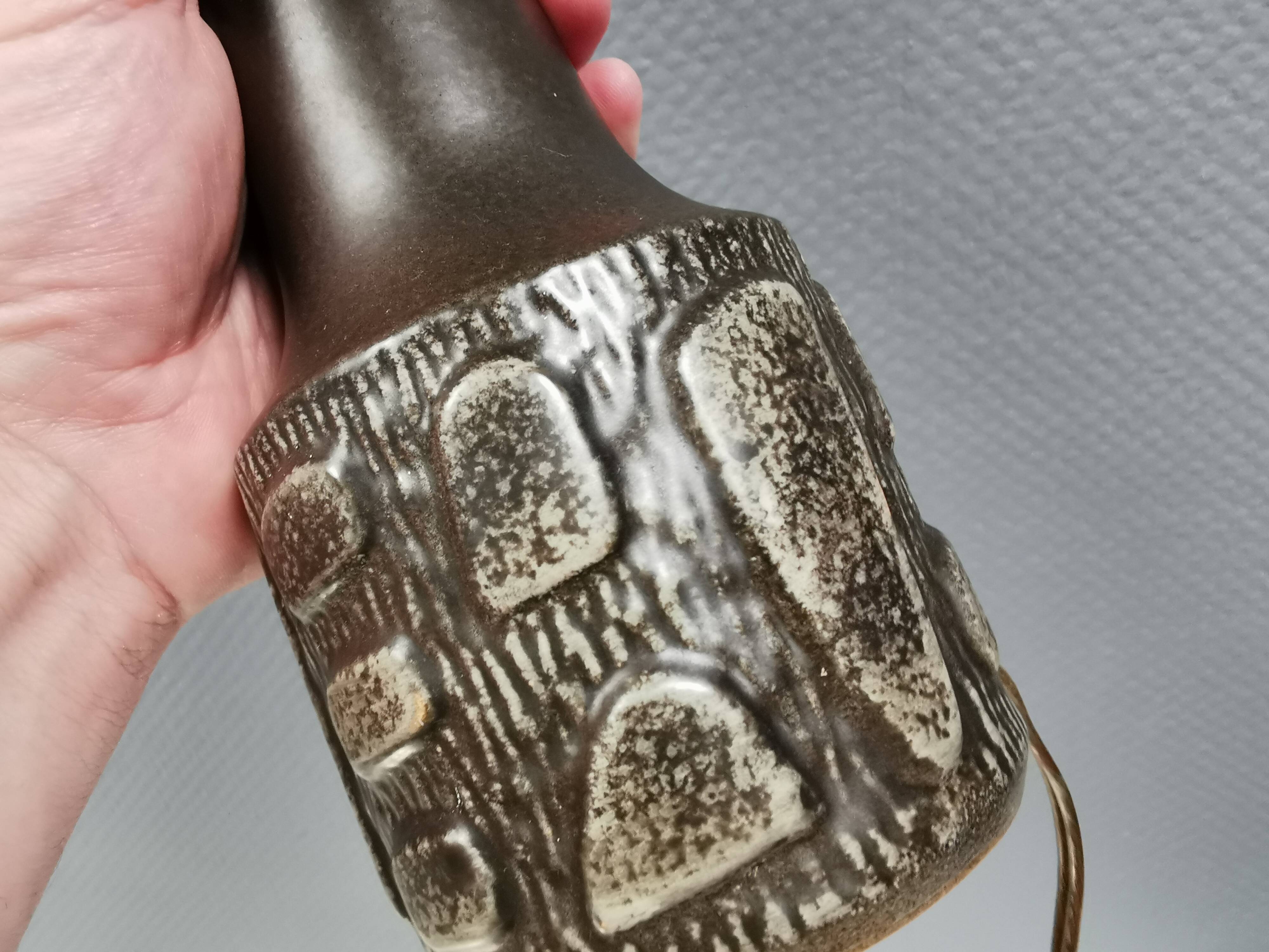 Ceramic table lamp from Danish Johgus, 1970s–80s.