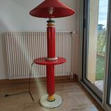 Lacquered gueridon and lamp by Olivier Vilatte