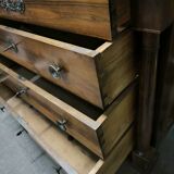 Empire period walnut chest of drawers