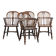 Ensemble ancien de 4 chaises basses Windsor anglaises de caractère