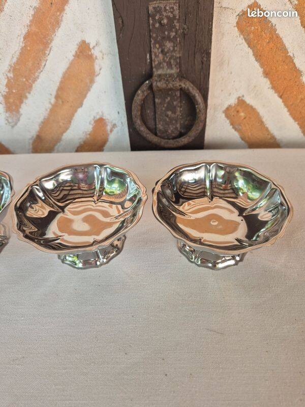 Vintage Louis XV style ice cream cups by Guy Degrenne