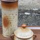 Sucrier de potier en grès émaillé vintage