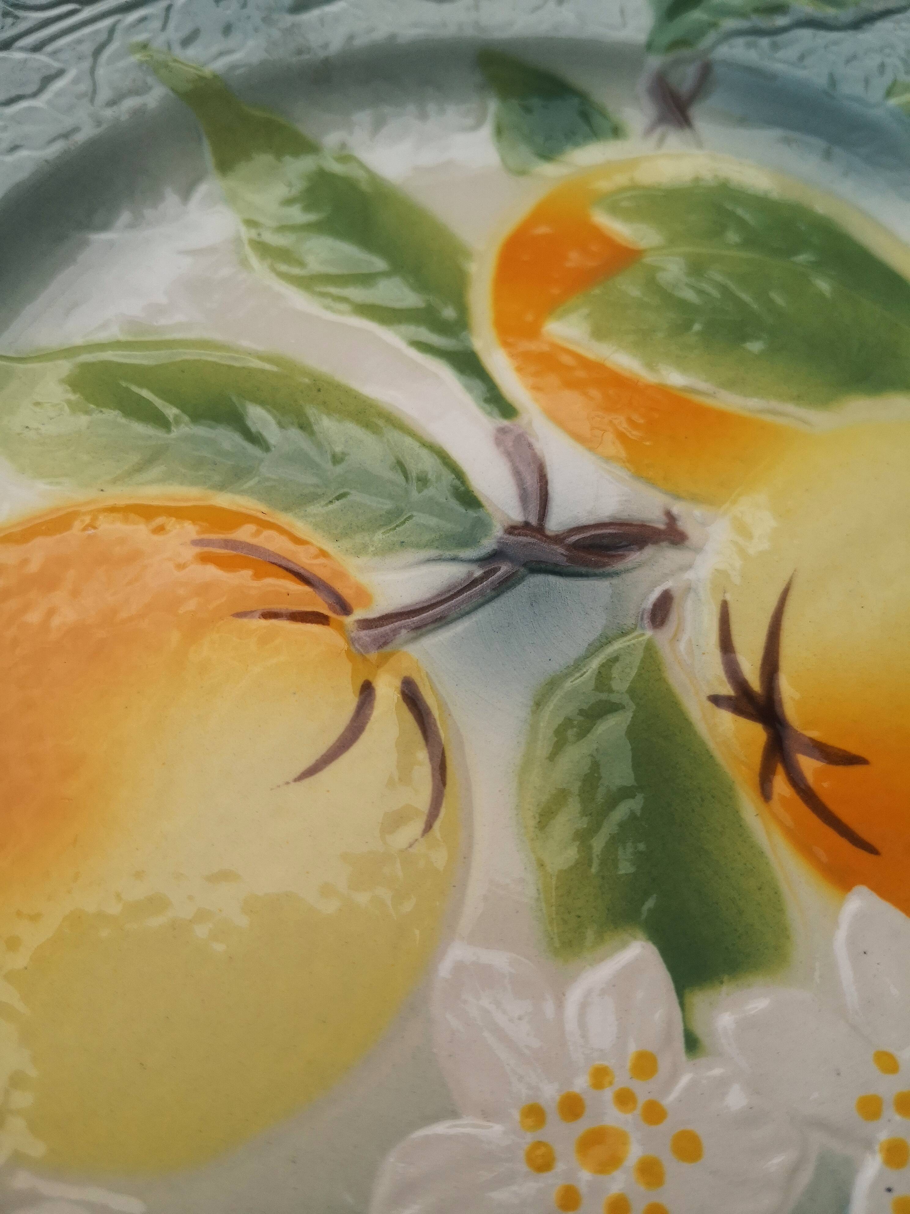 Old barbotine plate, St Clément factory