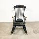 Swedish antique black painted rocking chair