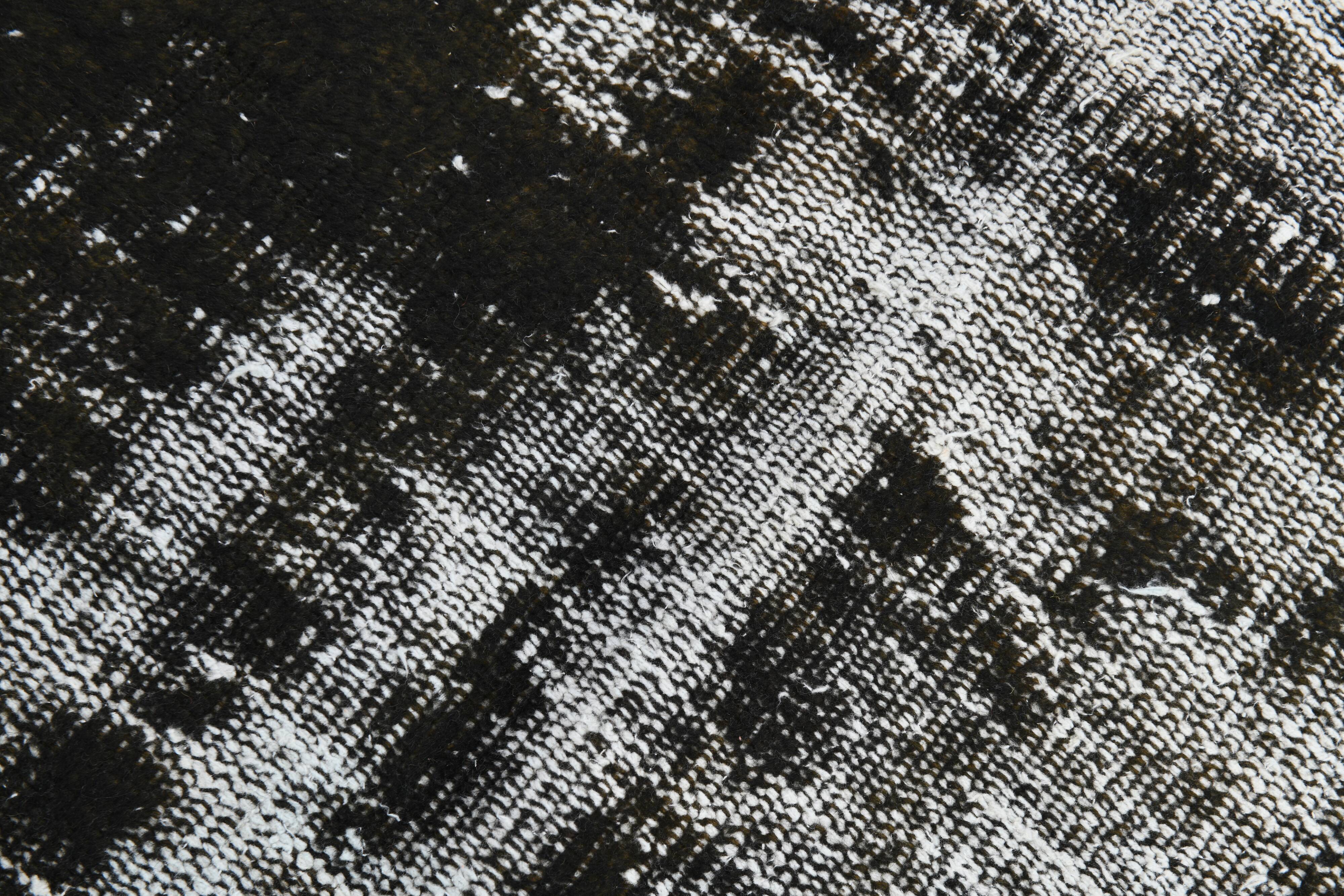 Black & gray antique handmade Turkish rug 259x175cm