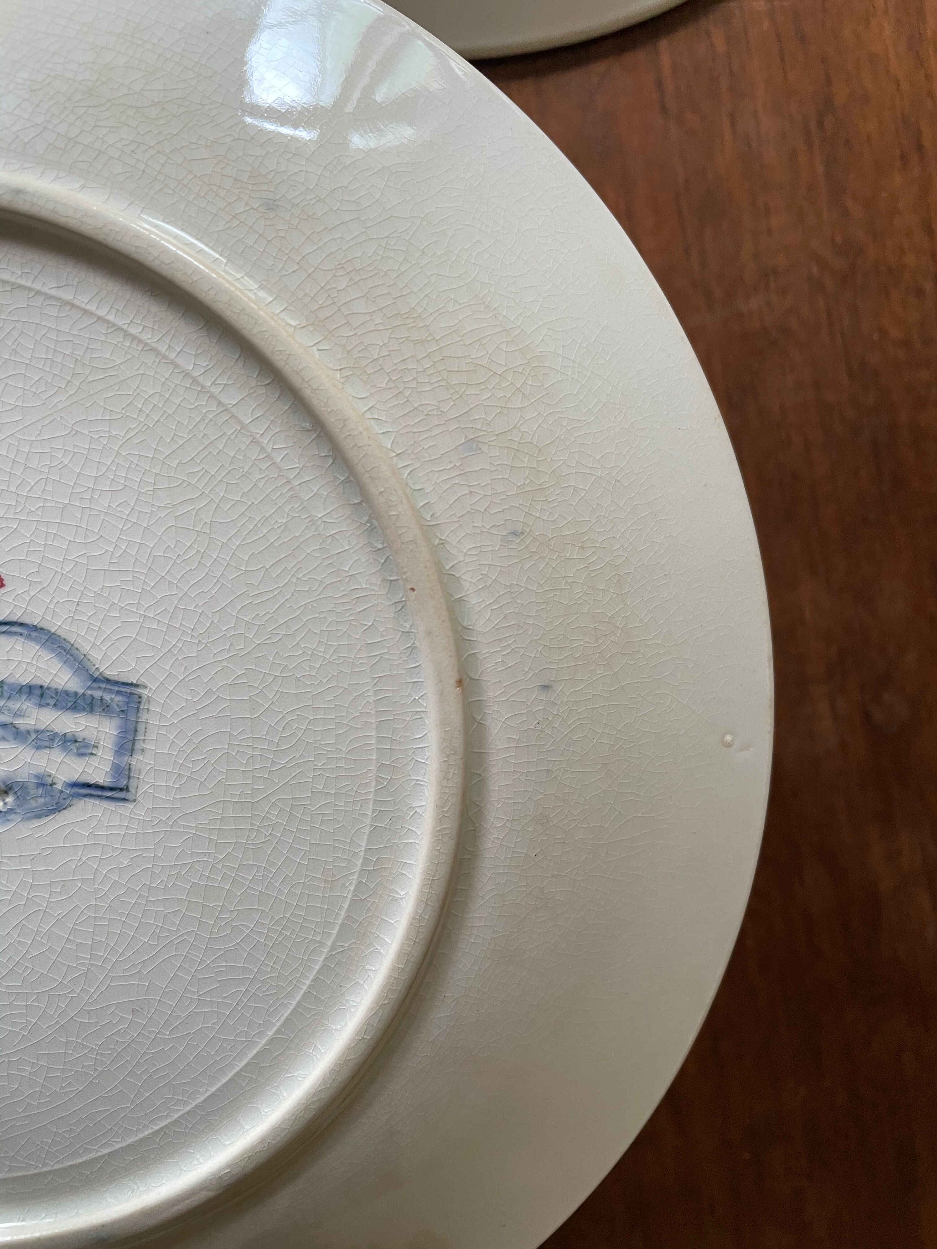 Flat plates Sarreguemines Iron Earth model Blue favorite